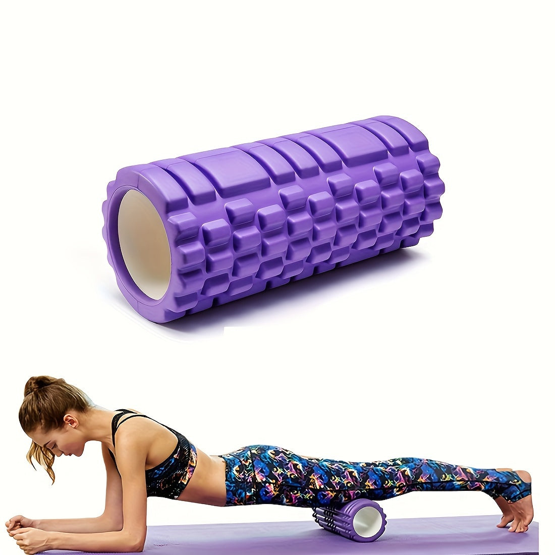 1pc Foam Shaft Yoga Column Fitness Yoga EVA Foam Roller Yoga Stick Deep Tissue Massage Roller For Back And Leg Muscle Workouts And Improve Flexibility